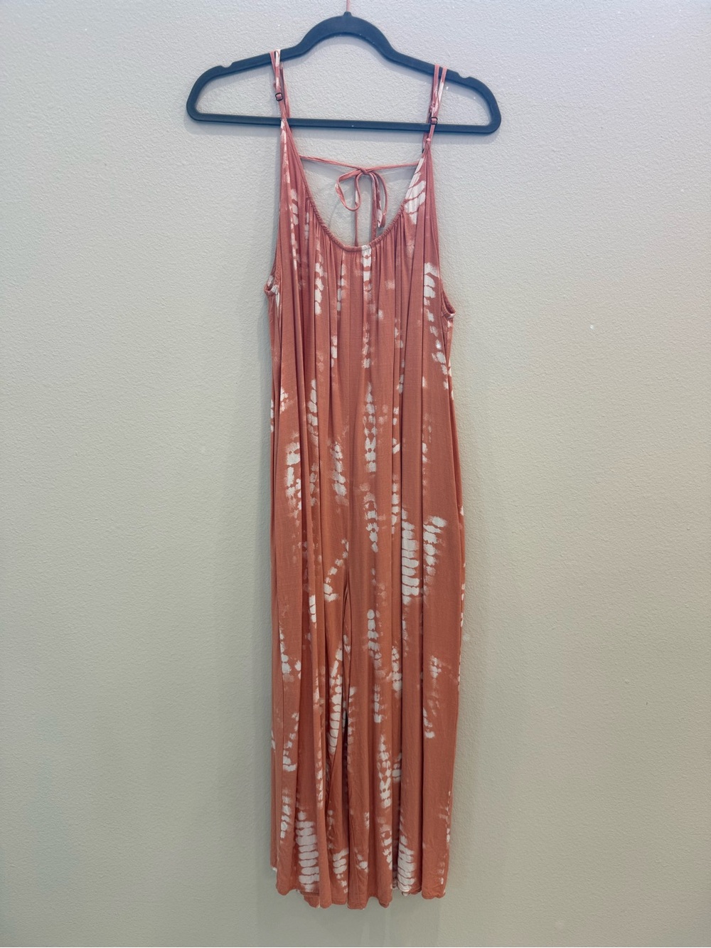 Jumpsuit with adjustable straps, tie in back & POCKETS!!!